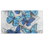 青白の蝶の構成 枕カバー (正面右)