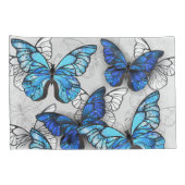 青白の蝶の構成 枕カバー (裏面-右)