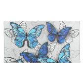 青白の蝶の構成 枕カバー (裏面)