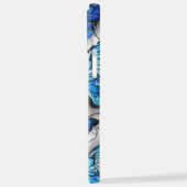 青白の蝶の構成 iPhoneケース (左側面)