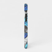 青白の蝶の構成 iPhoneケース (左側)