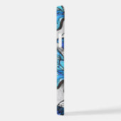 青白の蝶の構成 iPhoneケース (右側面)