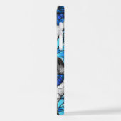 青白の蝶の構成 iPhoneケース (左側面)