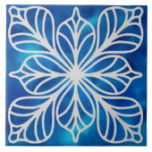 青白の装飾陶瓦 タイル (正面)