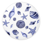 青白の貝 セラミックノブ (正面)