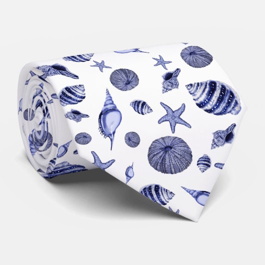 青白の貝 ネクタイ (ロール)