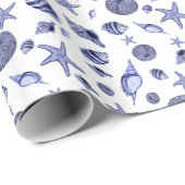 青白の貝 ラッピングペーパー (ロールコーナー)