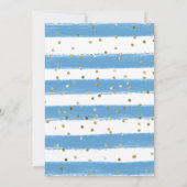 青白の野生の花と蝶の誕生日 招待状 (裏面)