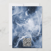 青白の銀河に金の抽象的な花 招待状 (裏面)