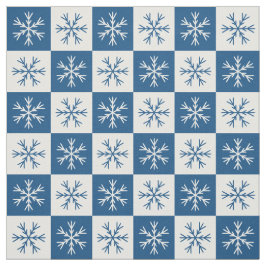 青白の雪片パ市松模様にターン ファブリック