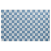 青白の雪片パ市松模様にターン ファブリック (ファットクウォーター)