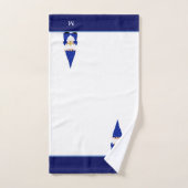 青白の魔法の小人とイニシャル バスタオルセット (ハンドタオル)