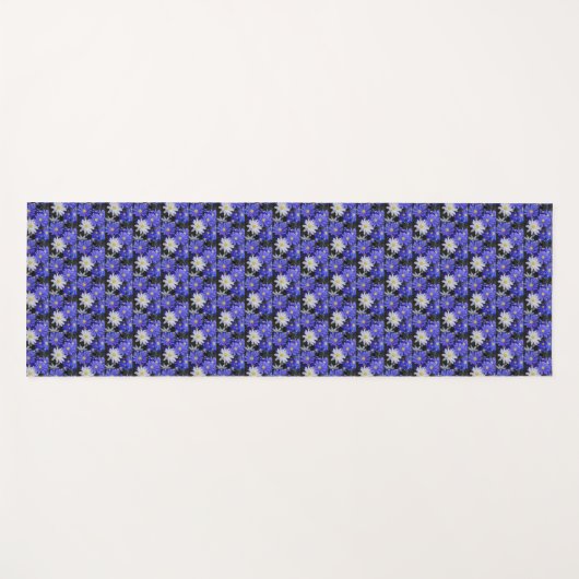 青白アネモネ花柄 ヨガマット (正面(横))