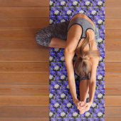 青白アネモネ花柄 ヨガマット