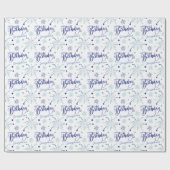 青白エレガント書花火大会誕生日 ラッピングペーパー (フラット)