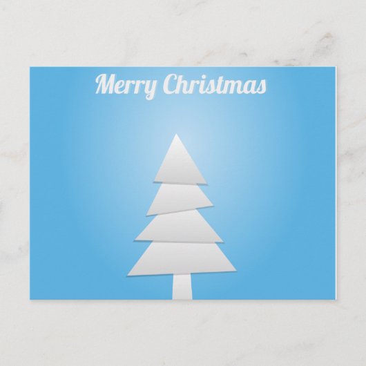 青白クリスマスツリー シーズンポストカード (正面)