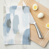 青白クリームアブストラクトウェディング キッチンタオル (四つ折り)