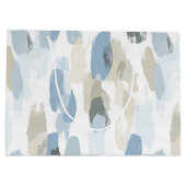 青白クリームアブストラクトウェディング ラージペーパーバッグ (裏面)