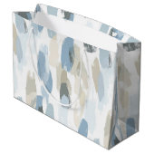 青白クリームアブストラクトウェディング ラージペーパーバッグ (裏面アングル)