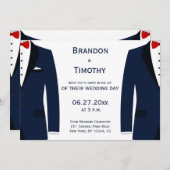 青白ゲイ結婚式招待状 招待状 (正面/裏面)