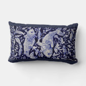 青白コイ池陶瓦デザイン枕 ランバークッション (裏面)