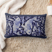 青白コイ池陶瓦デザイン枕 ランバークッション (ブランケット)