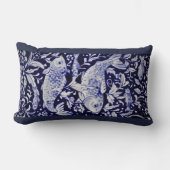 青白コイ池陶瓦デザイン枕 ランバークッション (正面)