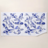 青白コイ ビーチタオル (正面)