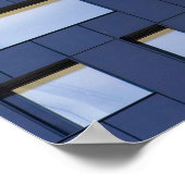 青白コンクリート建物 ポスター (角)