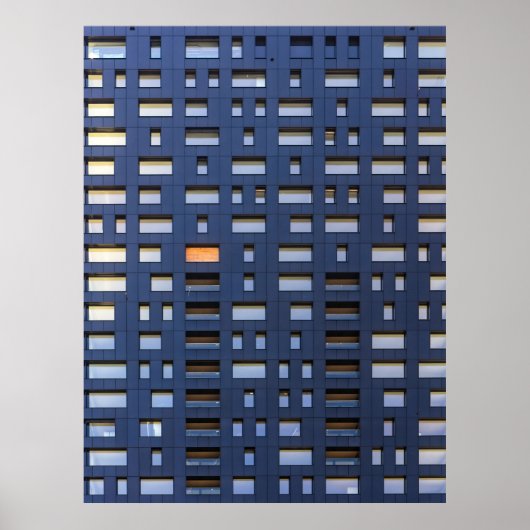 青白コンクリート建物 ポスター (正面)