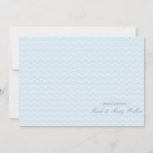 青白シェブロンベビー誕生のお知らせ 案内状 (裏面)