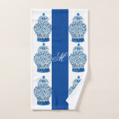 青白シノワズリージンジャージャージャー バスタオルセット (ハンドタオル)