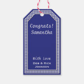 青白ジンガムつるラベルテンプレート ギフトタグ (正面)