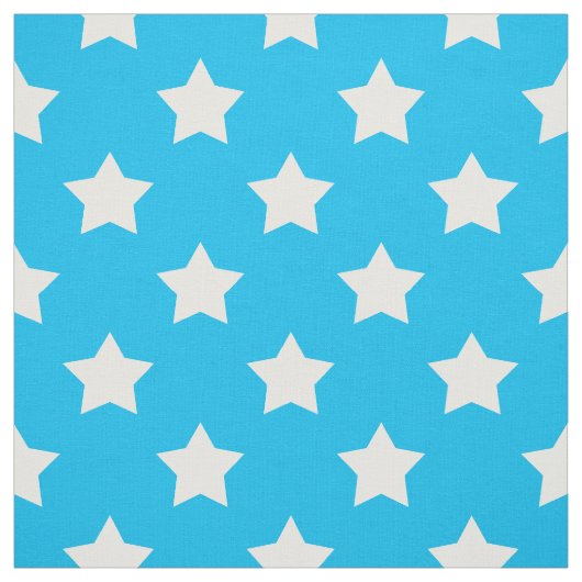 青白スターパターン装飾織物 ファブリック (見本)