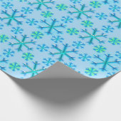 青白スノーフレーク六角パターン ラッピングペーパー (角)