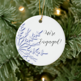 青白スノーフレーク婚約 セラミックオーナメント