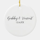 青白スノーフレーク婚約 セラミックオーナメント (裏面)