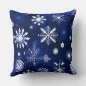 青白スノーフレーク・パターン クッション (裏面)