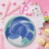 青白セラドン チャイニーズ・チノワズリー 大根 フェイク中国 ペーパープレート (パーティー)