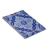 青白セラミック地中海のタイル模様 ノートブック (右側)