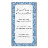 青白タイルフェイク模様カスタム名刺 マグネット名刺 (正面縦)