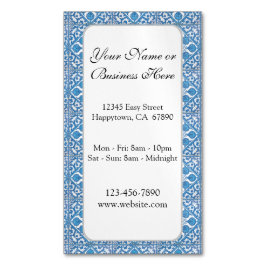 青白タイルフェイク模様カスタム名刺 マグネット名刺