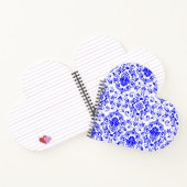 青白ダマスク花柄エレガント ノートブック (内部)