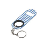 青白チェックダイヤモンドパターン キーホルダー栓抜き (裏面アングル)