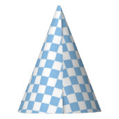 青白チェックダイヤモンド柄 パーティーハット (裏面)
