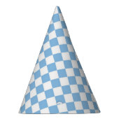 青白チェックダイヤモンド柄 パーティーハット (右)