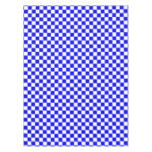 青白チェッ市松模様にクコットン テーブルクロス (正面)