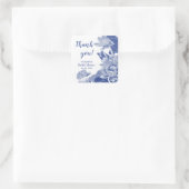 青白チャイニーズ・ノワール感謝の気持ちの四角ステッカー スクエアシール (バッグ)