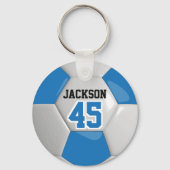 青白チームのサッカー⚽ボール キーホルダー (裏面)