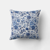 青白トイレ シノワズリー 水彩 花 クッション (裏面)